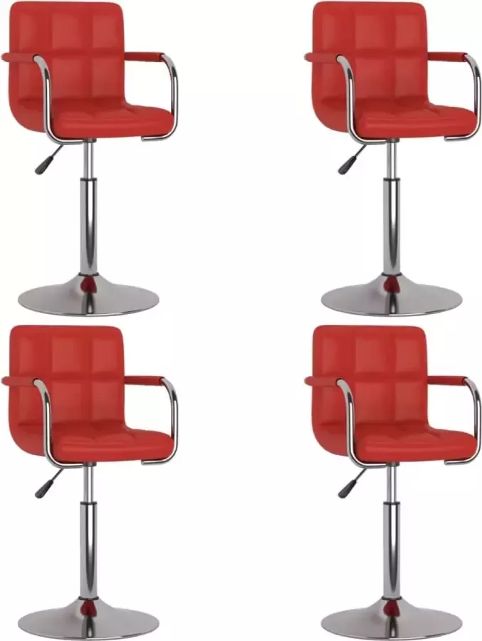 ForYou Prolenta Premium Eetkamerstoelen draaibaar 4 st kunstleer wijnrood - Foto 5