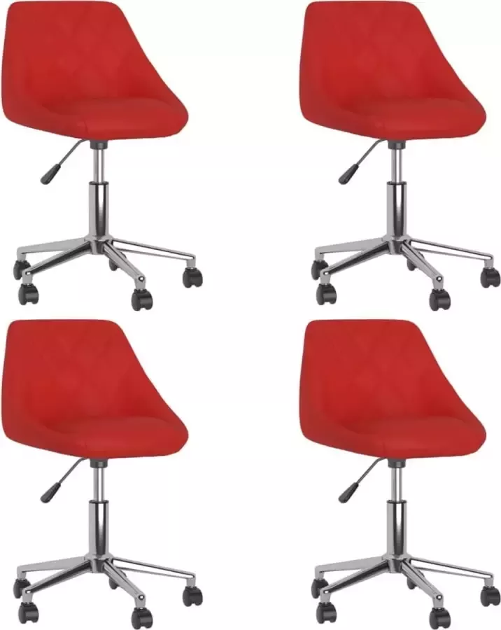 ForYou Prolenta Premium Eetkamerstoelen draaibaar 4 st kunstleer wijnrood - Foto 4