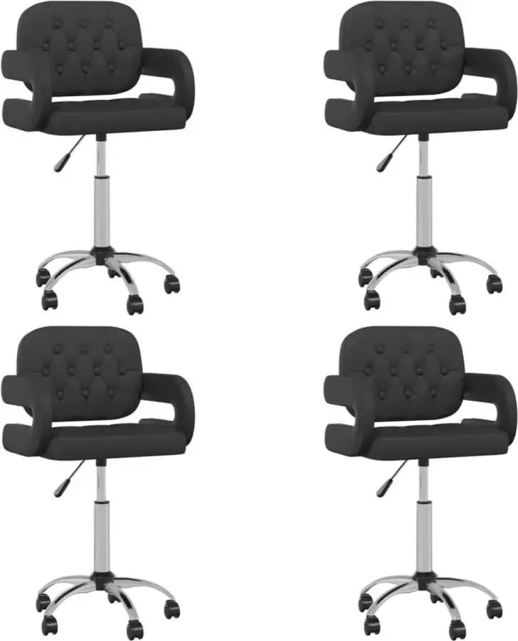 ForYou Prolenta Premium Eetkamerstoelen draaibaar 4 st kunstleer zwart - Foto 7