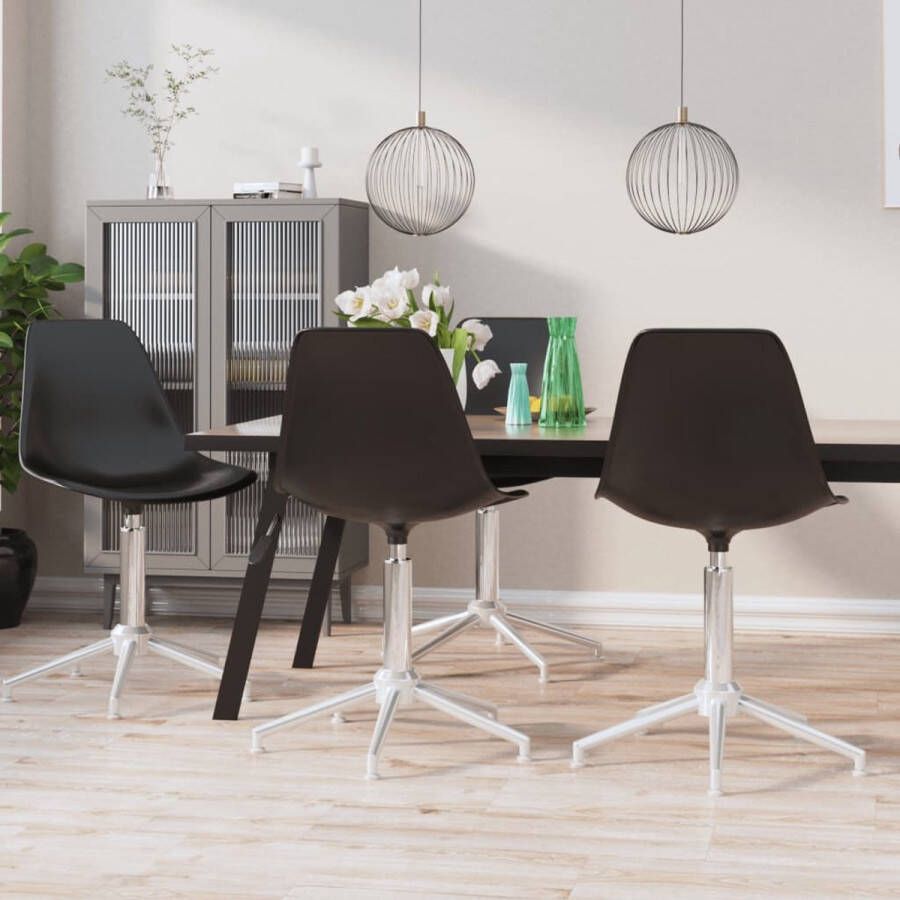 ForYou Prolenta Premium Eetkamerstoelen draaibaar 4 st polypropeen zwart