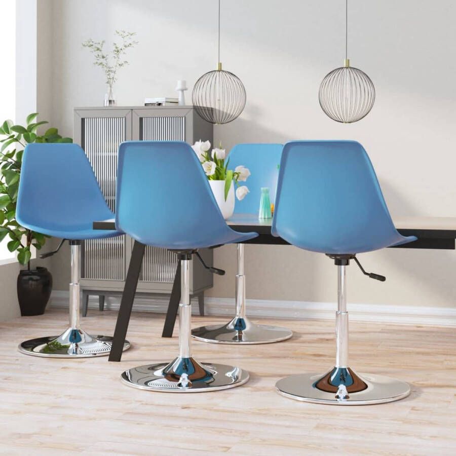 ForYou Prolenta Premium Eetkamerstoelen draaibaar 4 st PP blauw