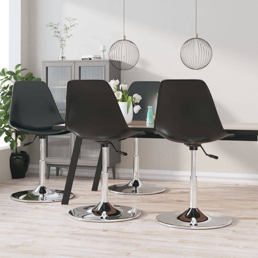 ForYou Prolenta Premium Eetkamerstoelen draaibaar 4 st PP zwart