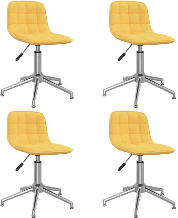 ForYou Prolenta Premium Eetkamerstoelen draaibaar 4 st stof geel - Foto 5