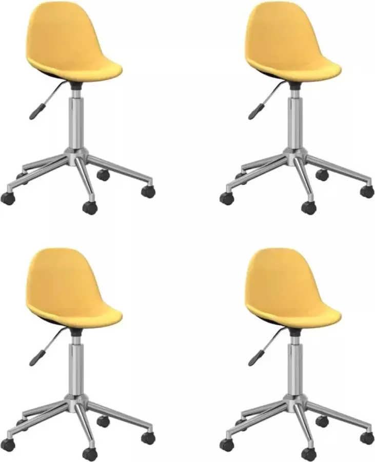 ForYou Prolenta Premium Eetkamerstoelen draaibaar 4 st stof geel - Foto 6