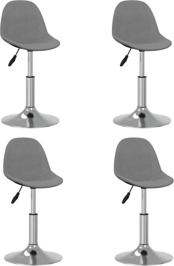 ForYou Prolenta Premium Eetkamerstoelen draaibaar 4 st stof lichtgrijs