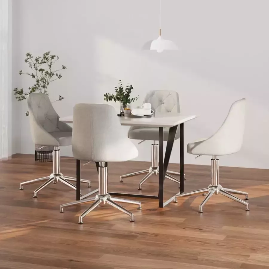 ForYou Prolenta Premium Eetkamerstoelen draaibaar 4 st stof lichtgrijs