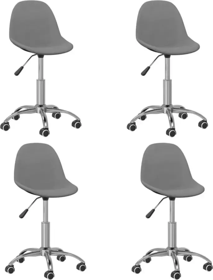 ForYou Prolenta Premium Eetkamerstoelen draaibaar 4 st stof lichtgrijs