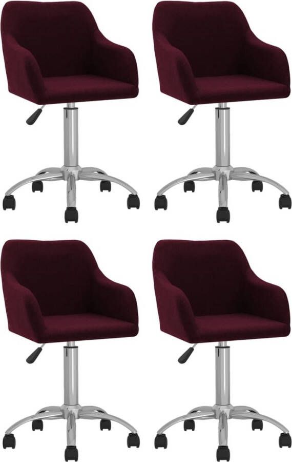 ForYou Prolenta Premium Eetkamerstoelen draaibaar 4 st stof paars