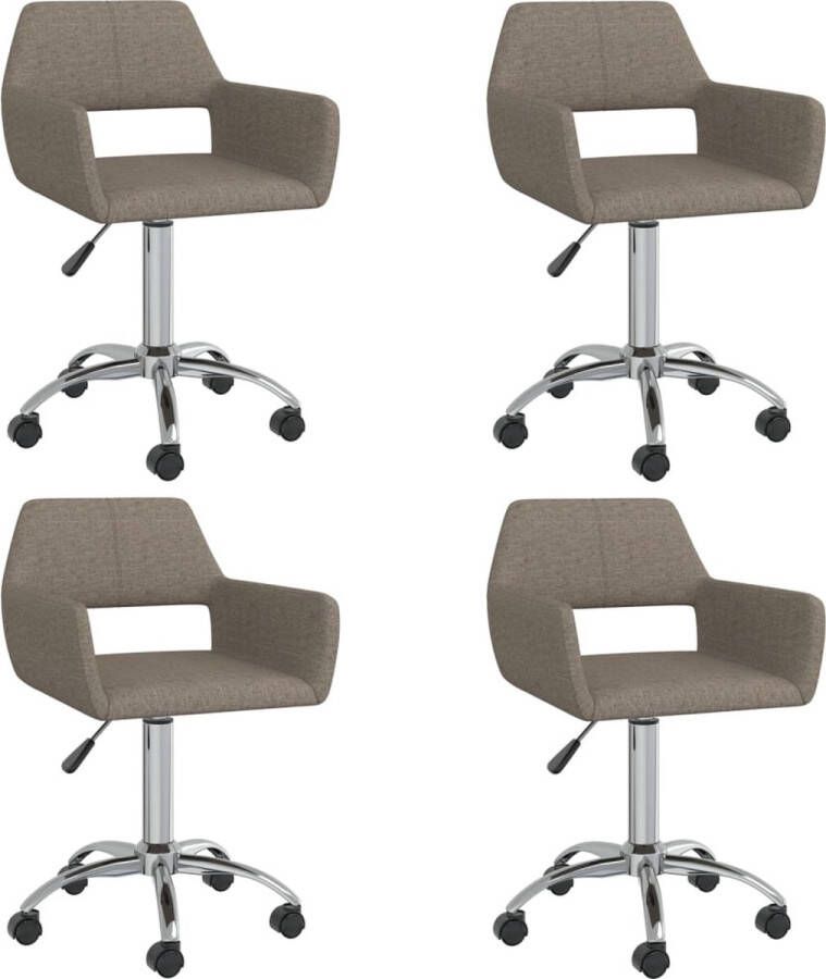 ForYou Prolenta Premium Eetkamerstoelen draaibaar 4 st stof taupe