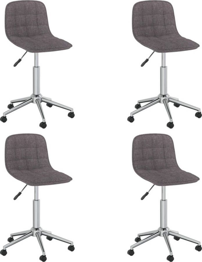 ForYou Prolenta Premium Eetkamerstoelen draaibaar 4 st stof taupe