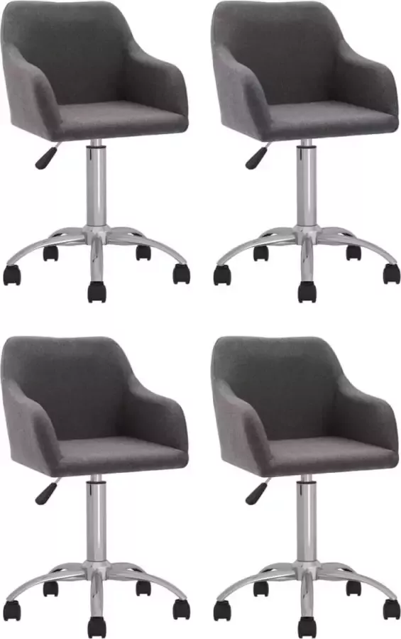 ForYou Prolenta Premium Eetkamerstoelen draaibaar 4 st stof taupe - Foto 5