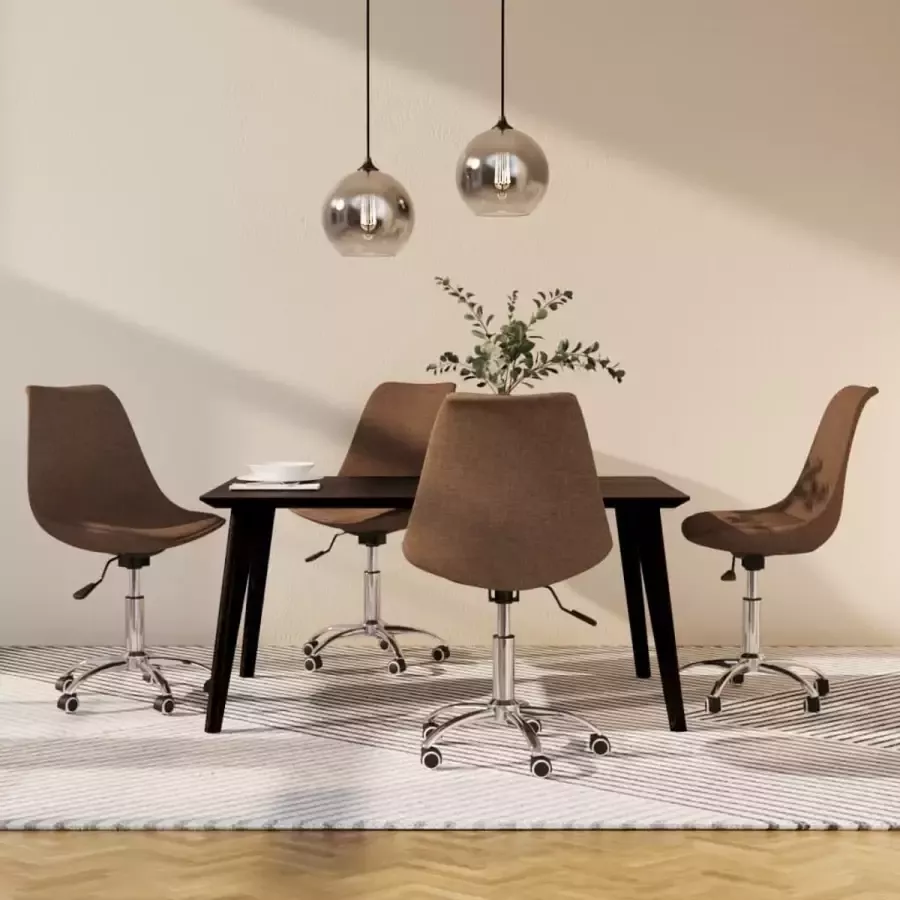 ForYou Prolenta Premium Eetkamerstoelen draaibaar 4 st stof taupe - Foto 2
