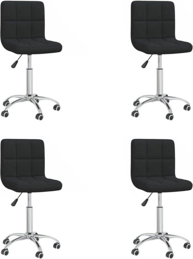 ForYou Prolenta Premium Eetkamerstoelen draaibaar 4 st stof zwart