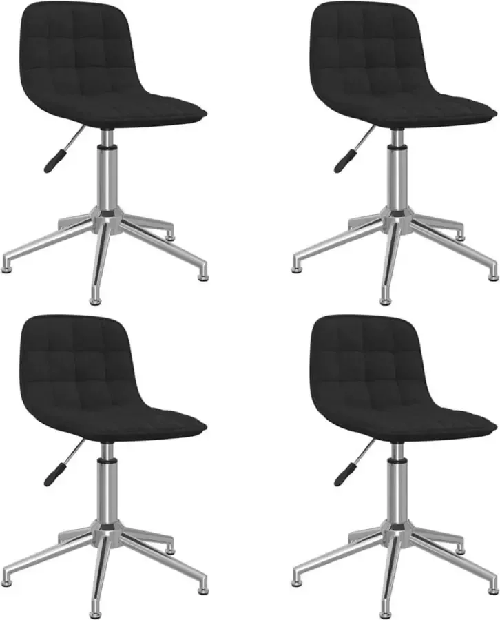 ForYou Prolenta Premium Eetkamerstoelen draaibaar 4 st stof zwart