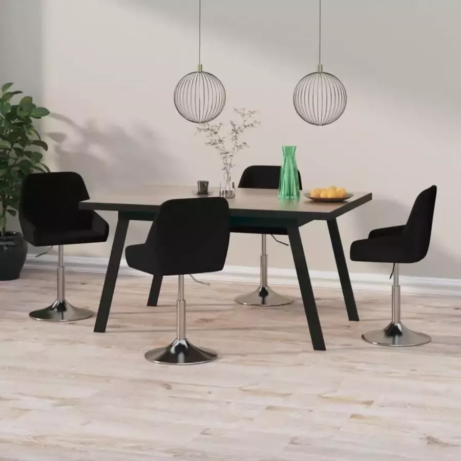 ForYou Prolenta Premium Eetkamerstoelen draaibaar 4 st stof zwart - Foto 13