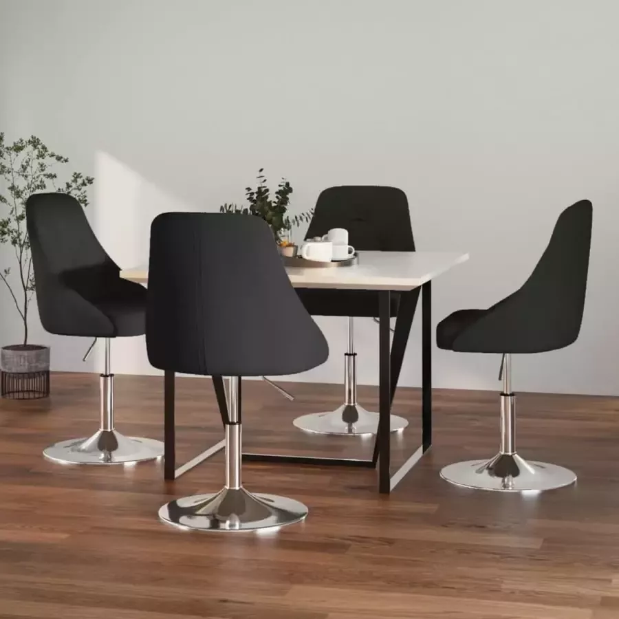 ForYou Prolenta Premium Eetkamerstoelen draaibaar 4 st stof zwart - Foto 12