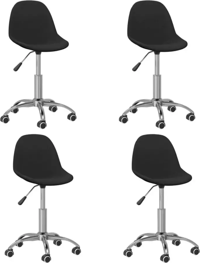 ForYou Prolenta Premium Eetkamerstoelen draaibaar 4 st stof zwart