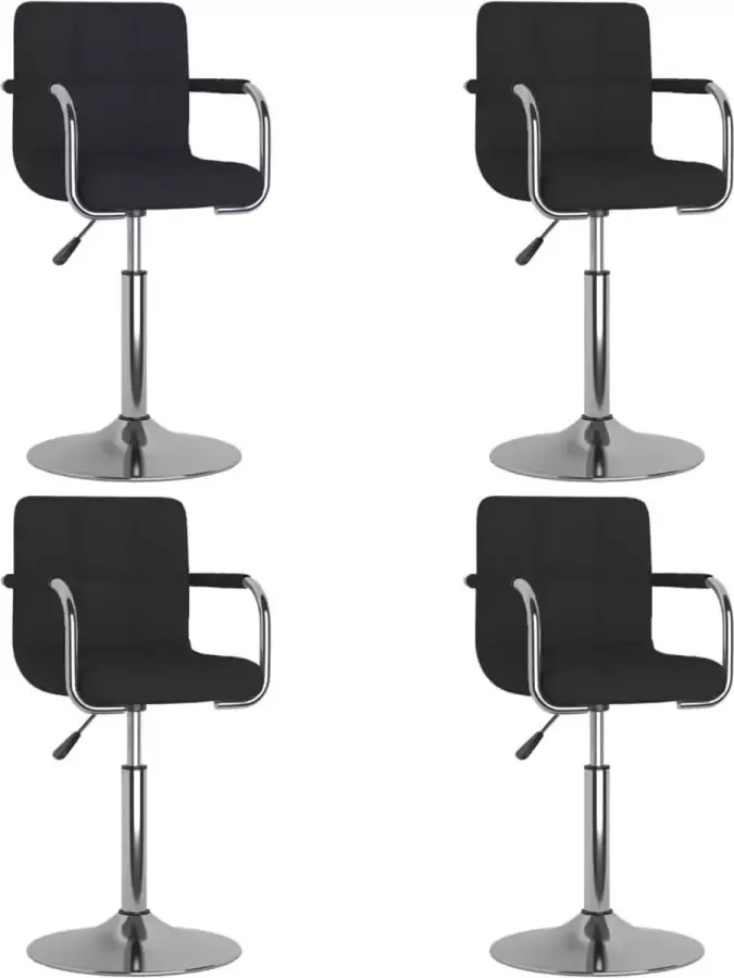 ForYou Prolenta Premium Eetkamerstoelen draaibaar 4 st stof zwart