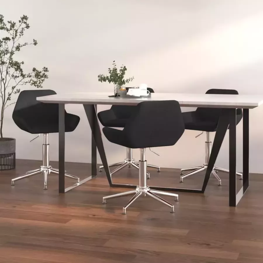 ForYou Prolenta Premium Eetkamerstoelen draaibaar 4 st stof zwart - Foto 7