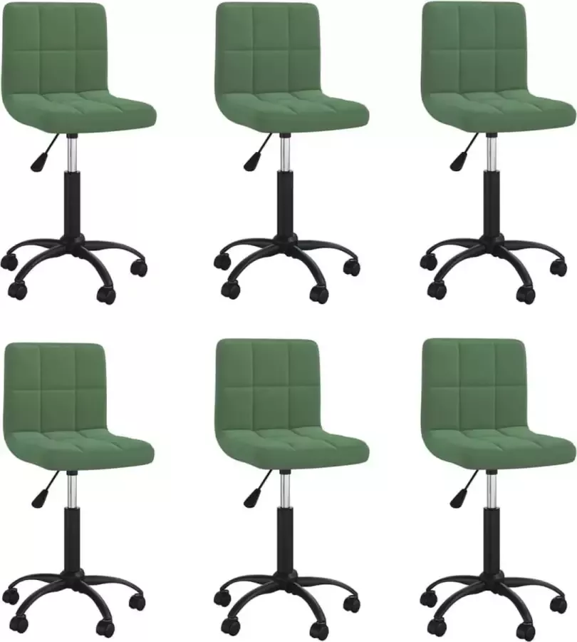 ForYou Prolenta Premium Eetkamerstoelen draaibaar 6 st fluweel donkergroen - Foto 5