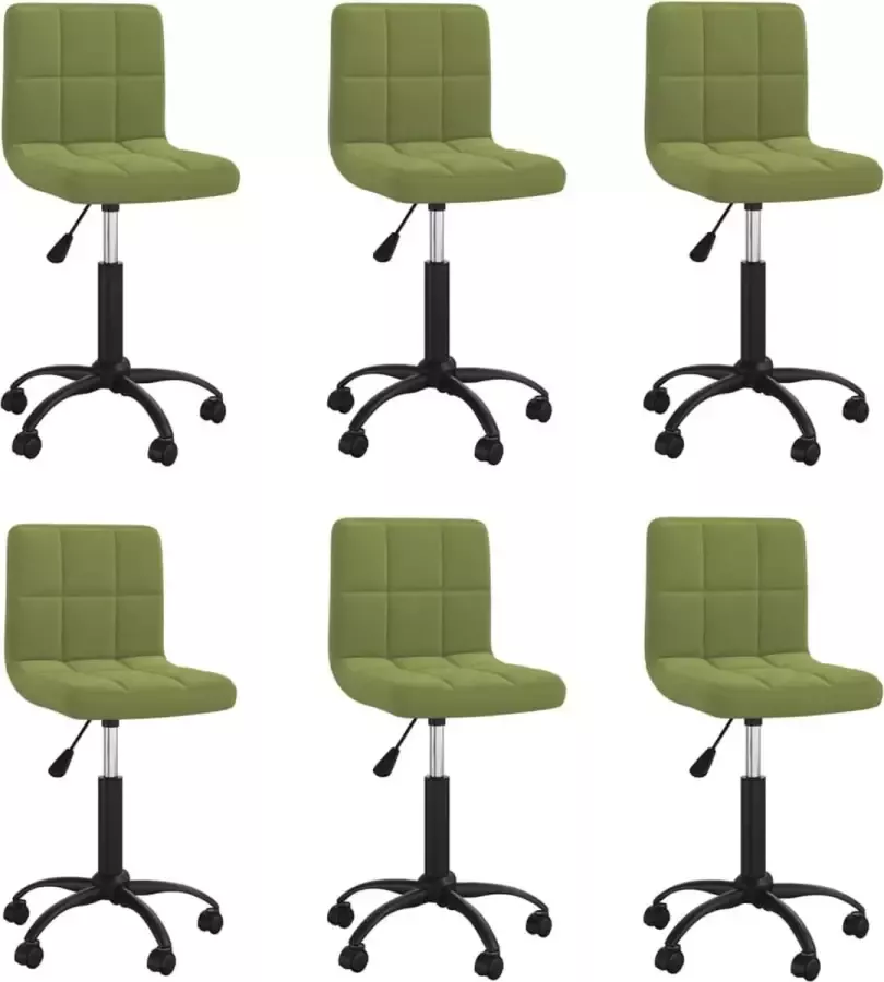 ForYou Prolenta Premium Eetkamerstoelen draaibaar 6 st fluweel lichtgroen - Foto 9