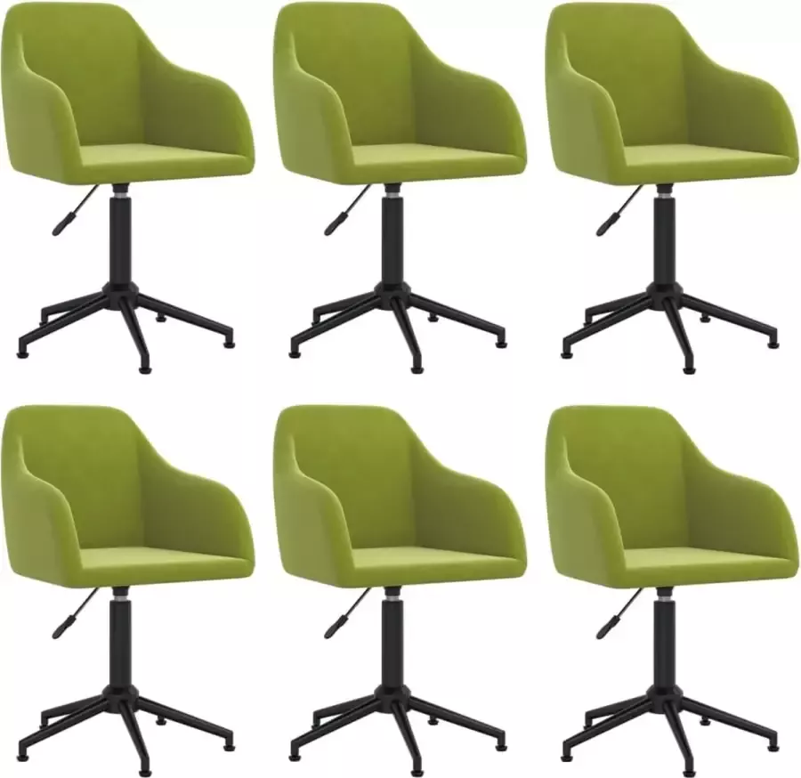 ForYou Prolenta Premium Eetkamerstoelen draaibaar 6 st fluweel lichtgroen - Foto 7