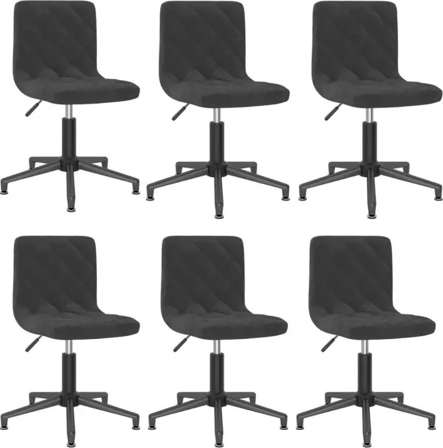ForYou Prolenta Premium Eetkamerstoelen draaibaar 6 st fluweel zwart