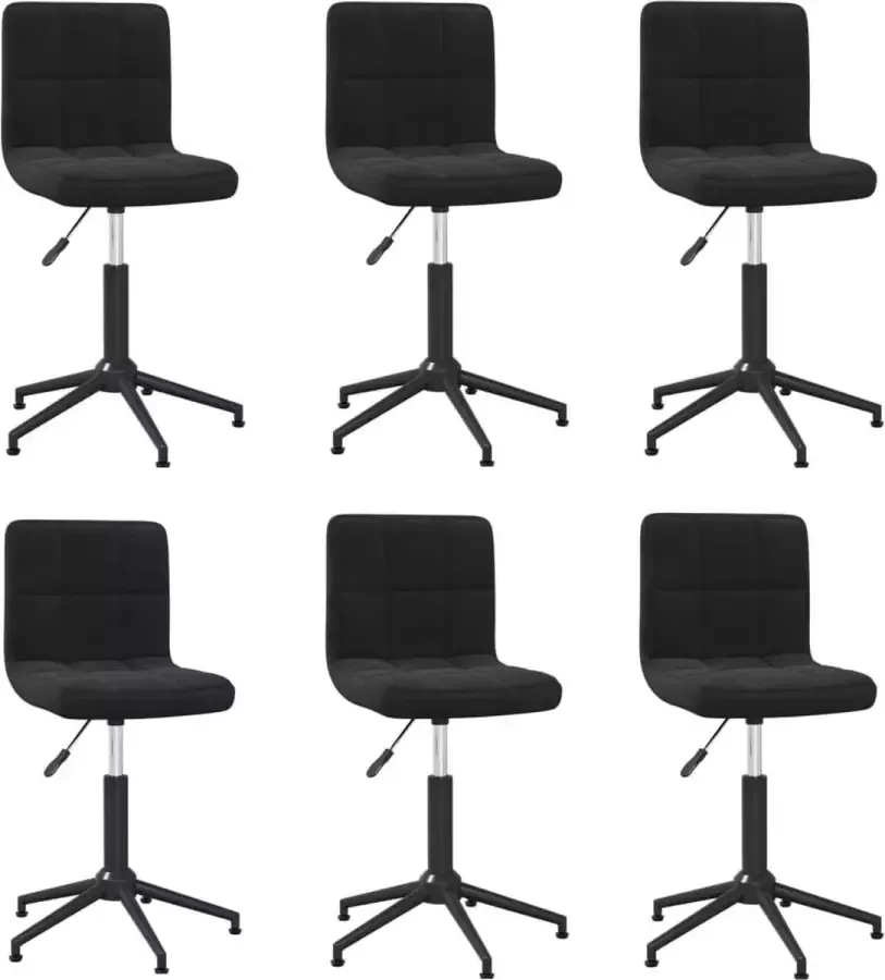 ForYou Prolenta Premium Eetkamerstoelen draaibaar 6 st fluweel zwart
