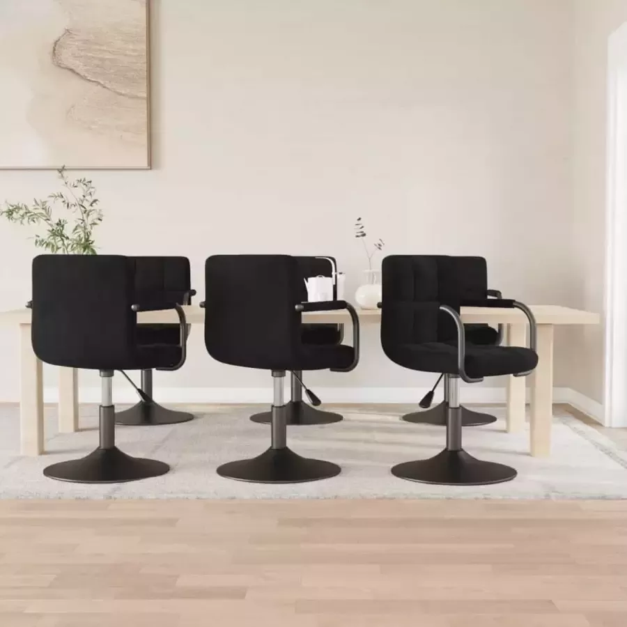 ForYou Prolenta Premium Eetkamerstoelen draaibaar 6 st fluweel zwart