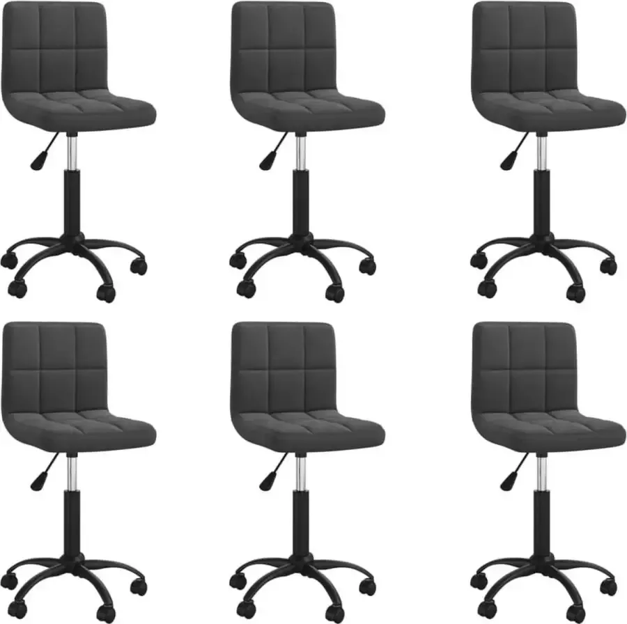 ForYou Prolenta Premium Eetkamerstoelen draaibaar 6 st fluweel zwart