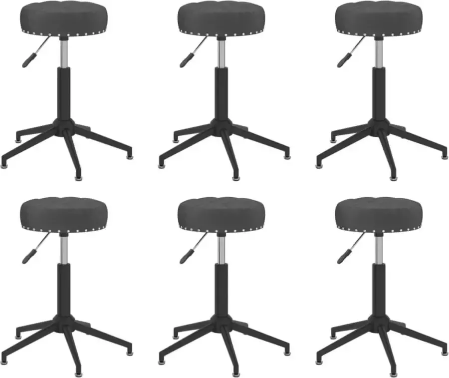 ForYou Prolenta Premium Eetkamerstoelen draaibaar 6 st fluweel zwart