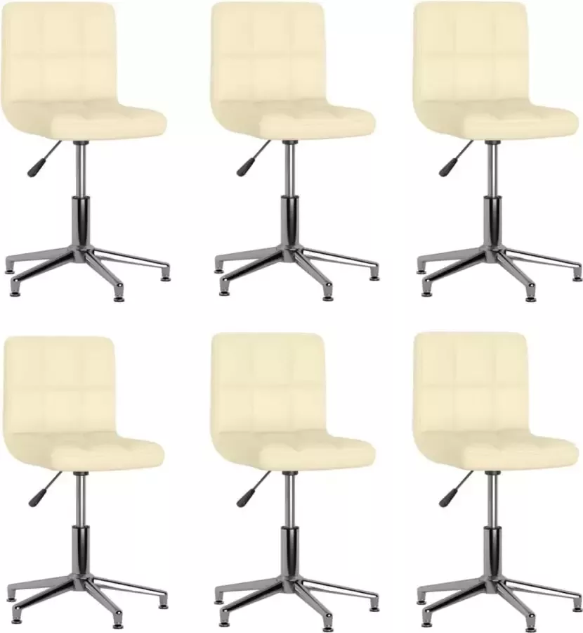 ForYou Prolenta Premium Eetkamerstoelen draaibaar 6 st kunstleer crèmekleurig