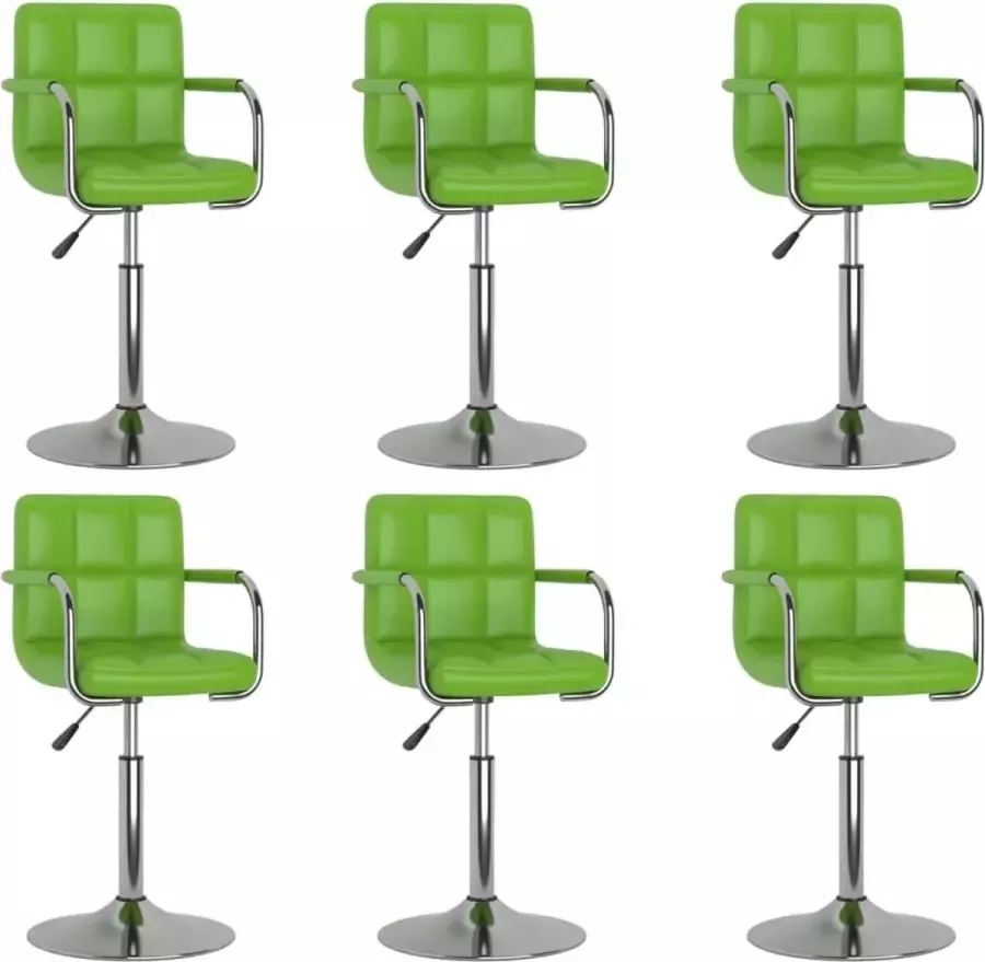 ForYou Prolenta Premium Eetkamerstoelen draaibaar 6 st kunstleer groen