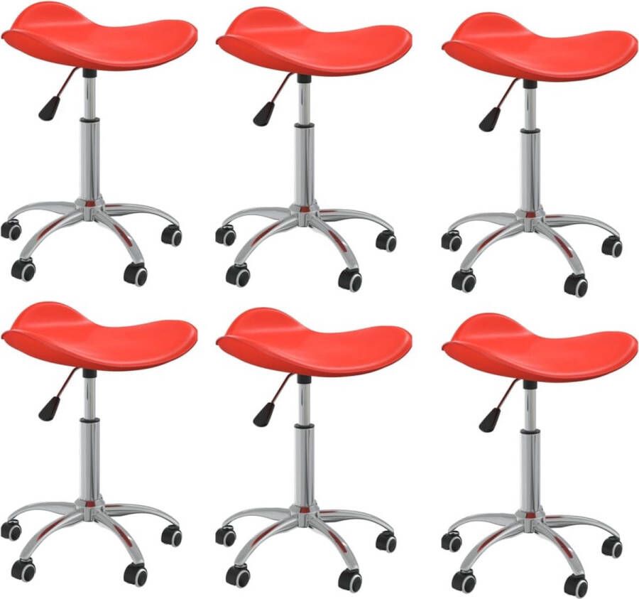 ForYou Prolenta Premium Eetkamerstoelen draaibaar 6 st kunstleer rood