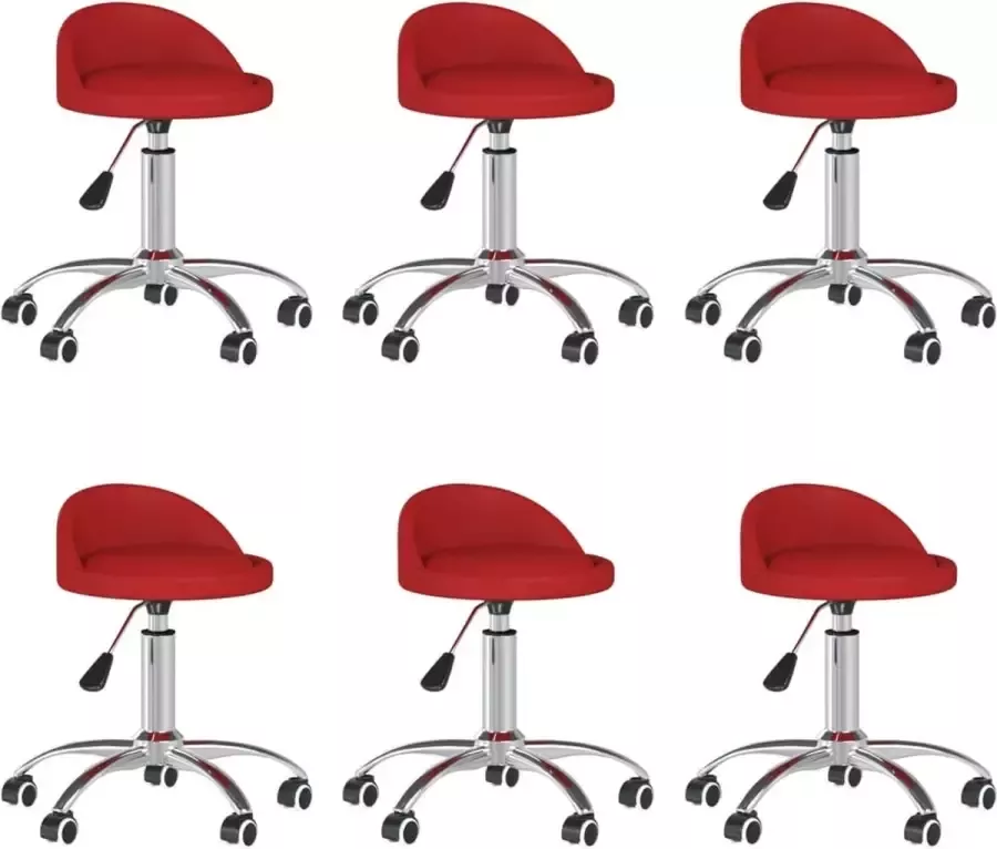 ForYou Prolenta Premium Eetkamerstoelen draaibaar 6 st kunstleer wijnrood - Foto 3