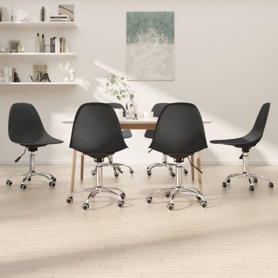 ForYou Prolenta Premium Eetkamerstoelen draaibaar 6 st polypropeen lichtgrijs