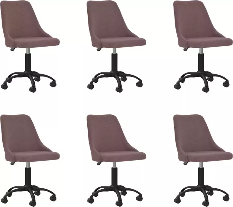 ForYou Prolenta Premium Eetkamerstoelen draaibaar 6 st stof bruin - Foto 8