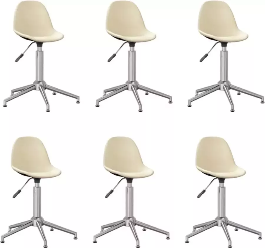 ForYou Prolenta Premium Eetkamerstoelen draaibaar 6 st stof crèmekleurig