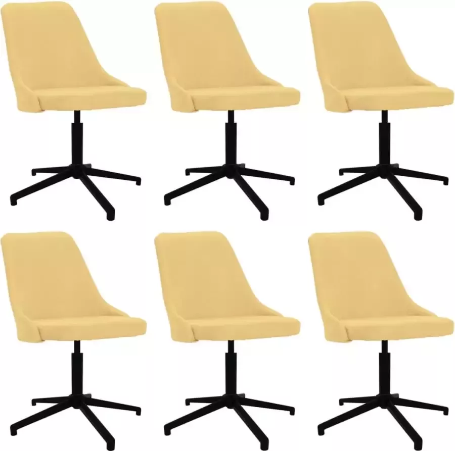 ForYou Prolenta Premium Eetkamerstoelen draaibaar 6 st stof geel - Foto 4