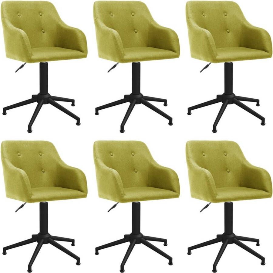 ForYou Prolenta Premium Eetkamerstoelen draaibaar 6 st stof groen