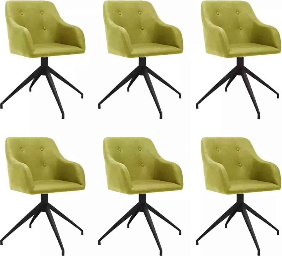 ForYou Prolenta Premium Eetkamerstoelen draaibaar 6 st stof groen