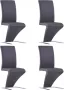 ForYou Prolenta Premium Eetkamerstoelen met zigzag-vorm 4 st kunstleer grijs - Thumbnail 1