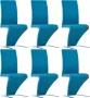 ForYou Prolenta Premium Eetkamerstoelen met zigzag-vorm 6 st kunstleer blauw - Thumbnail 1