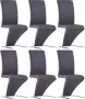 ForYou Prolenta Premium Eetkamerstoelen met zigzag-vorm 6 st kunstleer grijs - Thumbnail 1