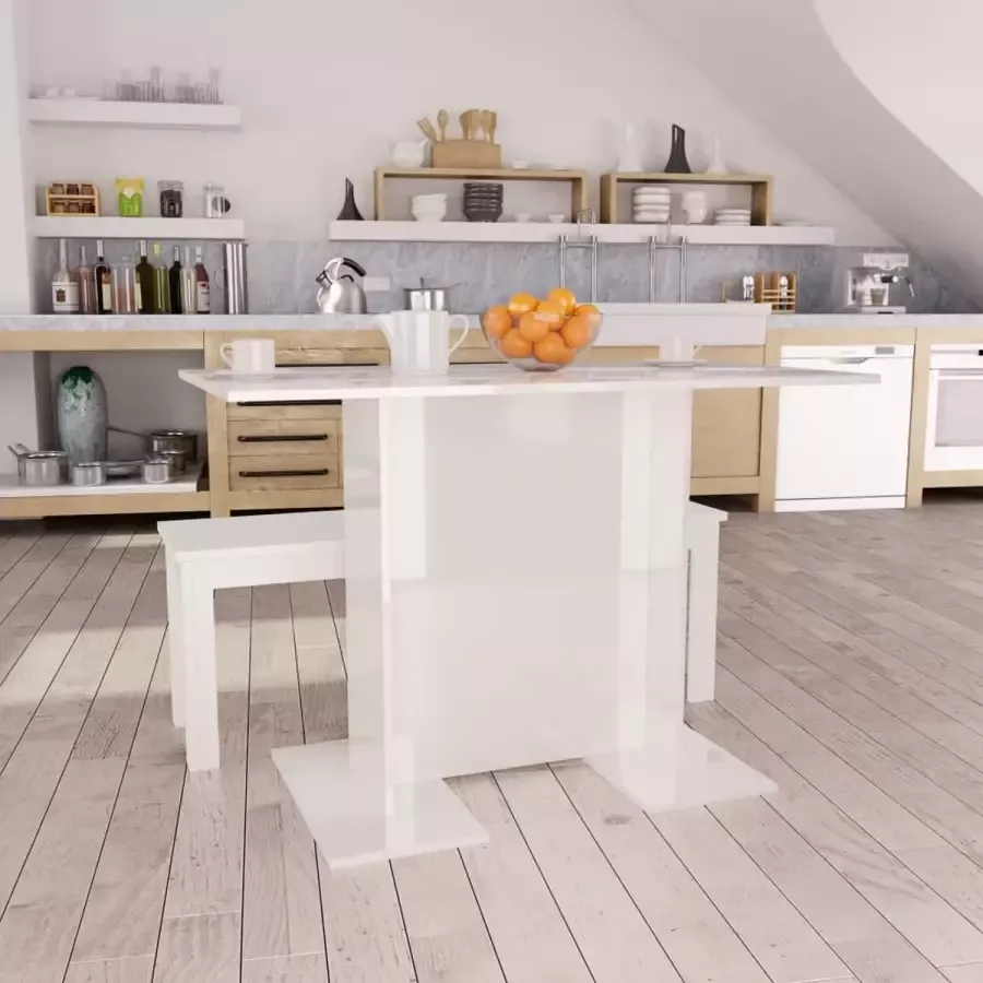 ForYou Prolenta Premium Eettafel 110x60x75 cm bewerkt hout hoogglans wit