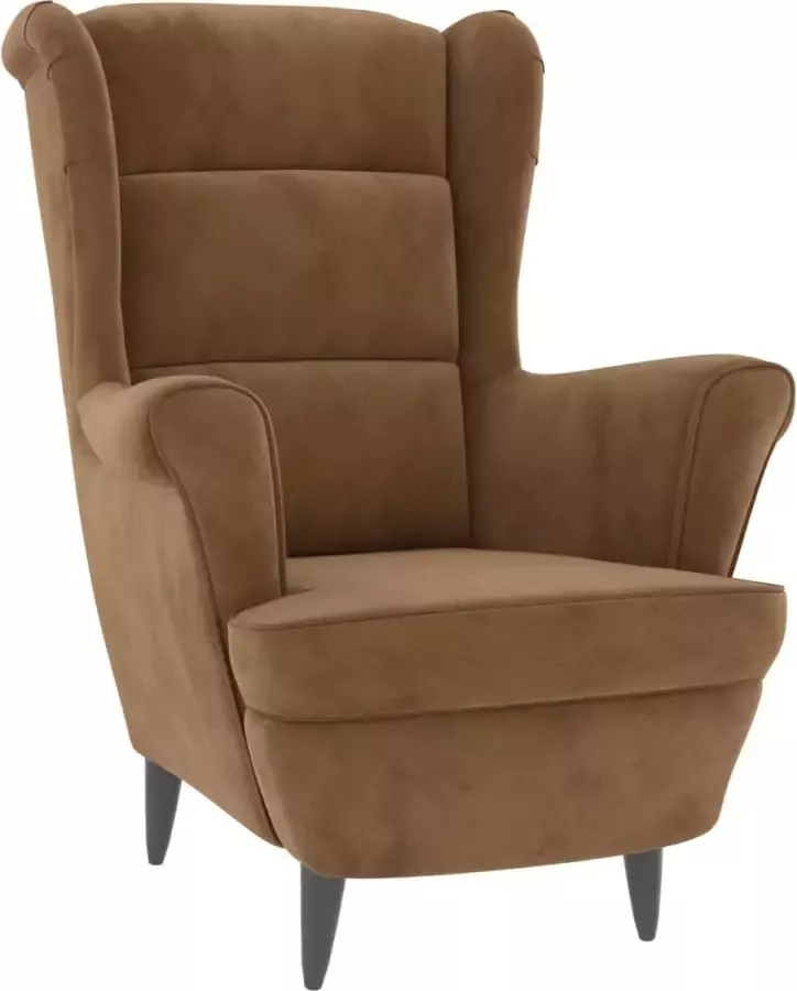 ForYou Prolenta Premium Fauteuil fluweel bruin- Fauteuil Fauteuils met armleuning Hoes stretch Relax Design