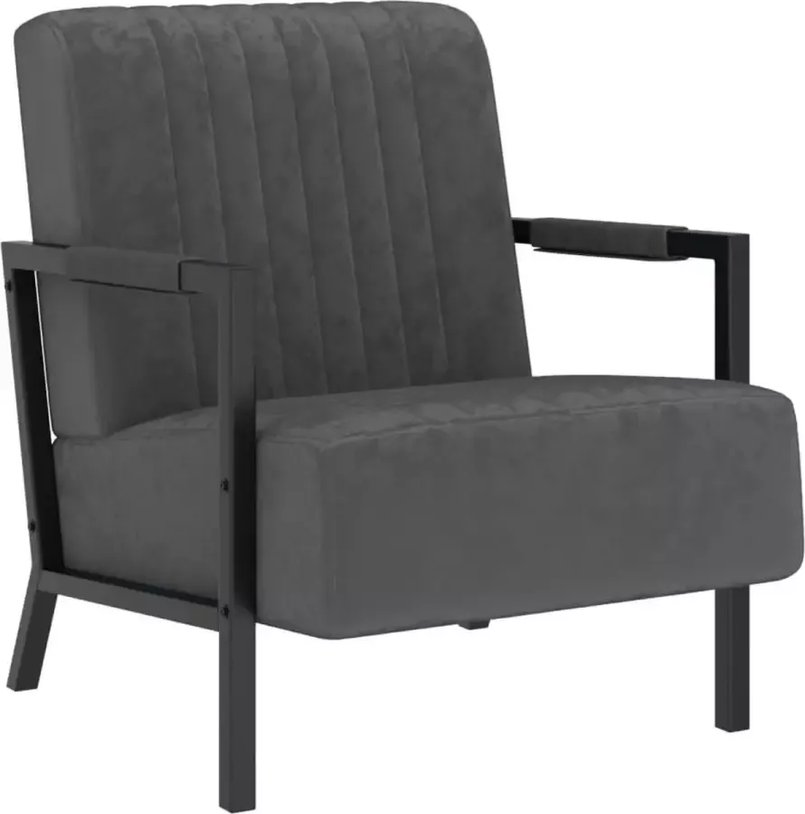 ForYou Prolenta Premium Fauteuil fluweel donkergrijs- Fauteuil Fauteuils met armleuning Hoes stretch Relax Design