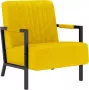 ForYou Prolenta Premium Fauteuil fluweel mosterdgeel- Fauteuil Fauteuils met armleuning Hoes stretch Relax Design - Thumbnail 2