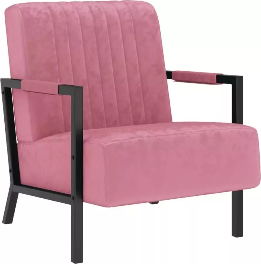 ForYou Prolenta Premium Fauteuil fluweel roze- Fauteuil Fauteuils met armleuning Hoes stretch Relax Design