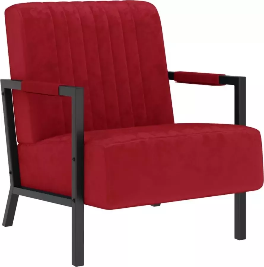 ForYou Prolenta Premium Fauteuil fluweel wijnrood- Fauteuil Fauteuils met armleuning Hoes stretch Relax Design